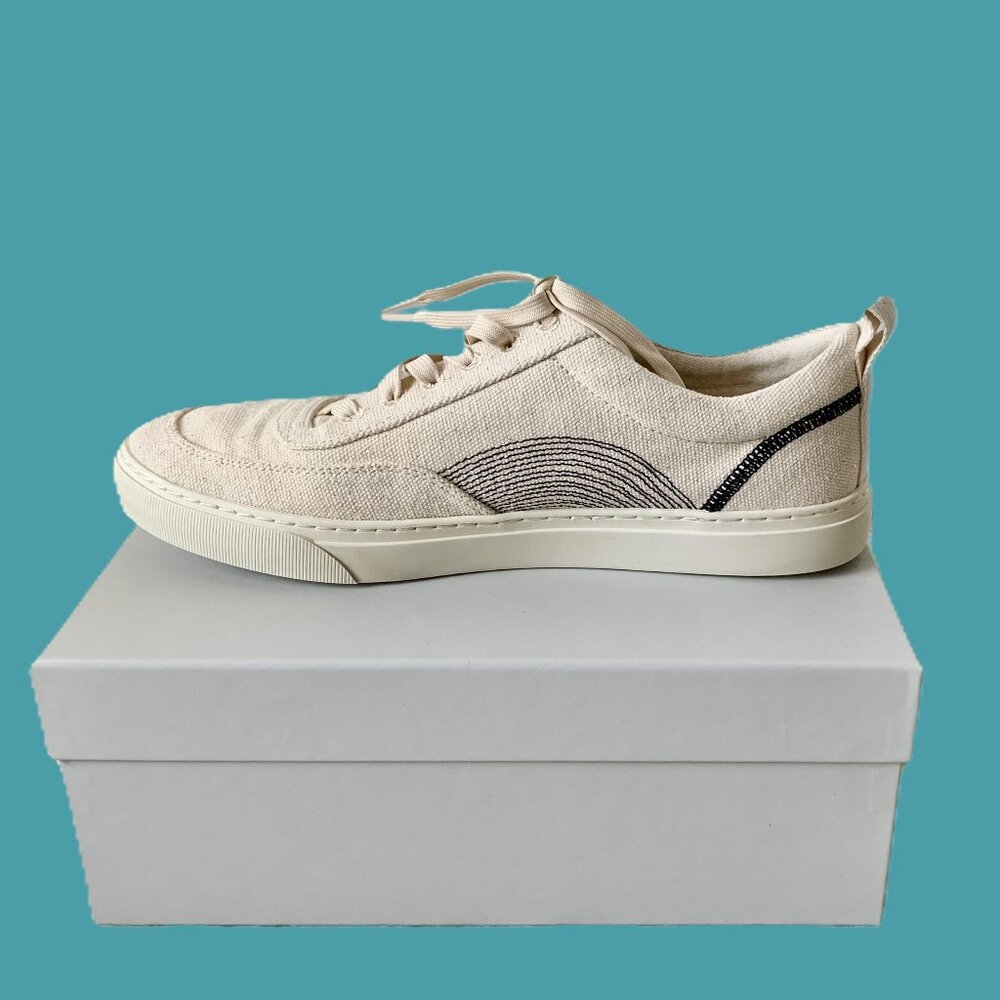 EUC Everlane The Tread-Bare Sneaker, Women's 10, Natural Canvas/Black - Picture 5 of 14